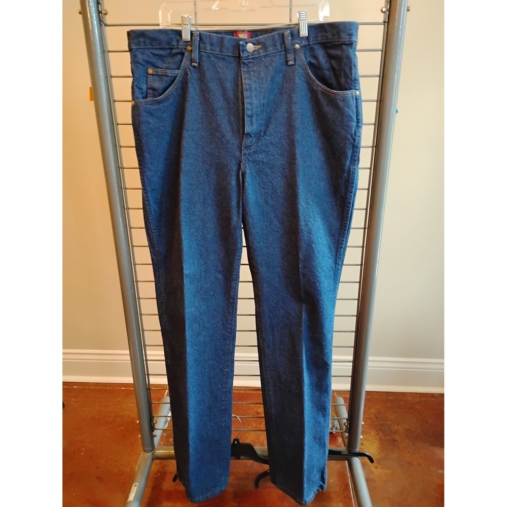 Wrangler 36MWZ Slim Fit Cowboy Cut Jeans Dark Wash 38x36 Mens Denim Indigo